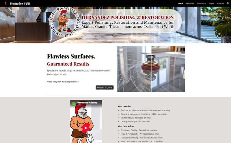 Hernandez Polishing and Restoration website screenshot