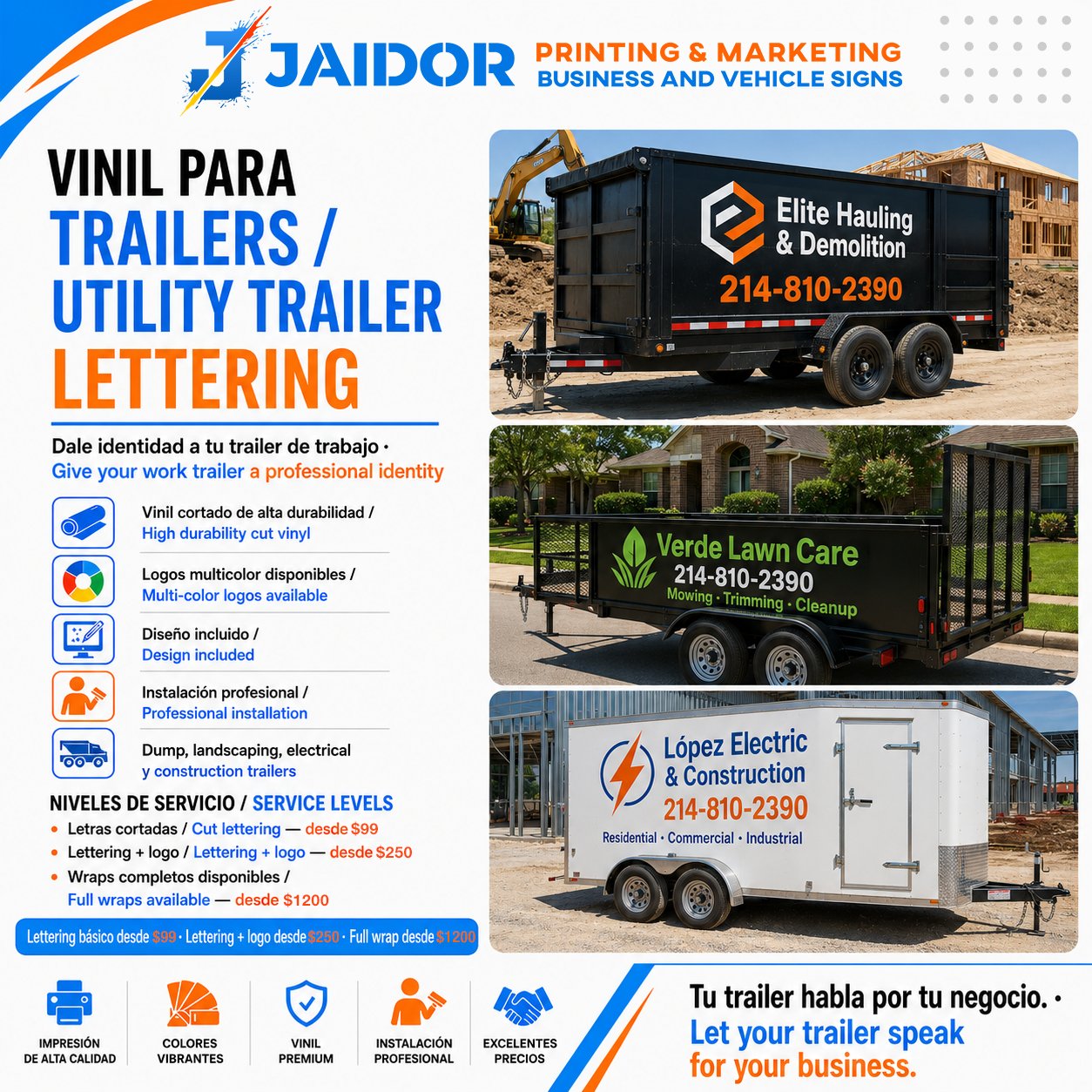 Vinil para Utility Trailers