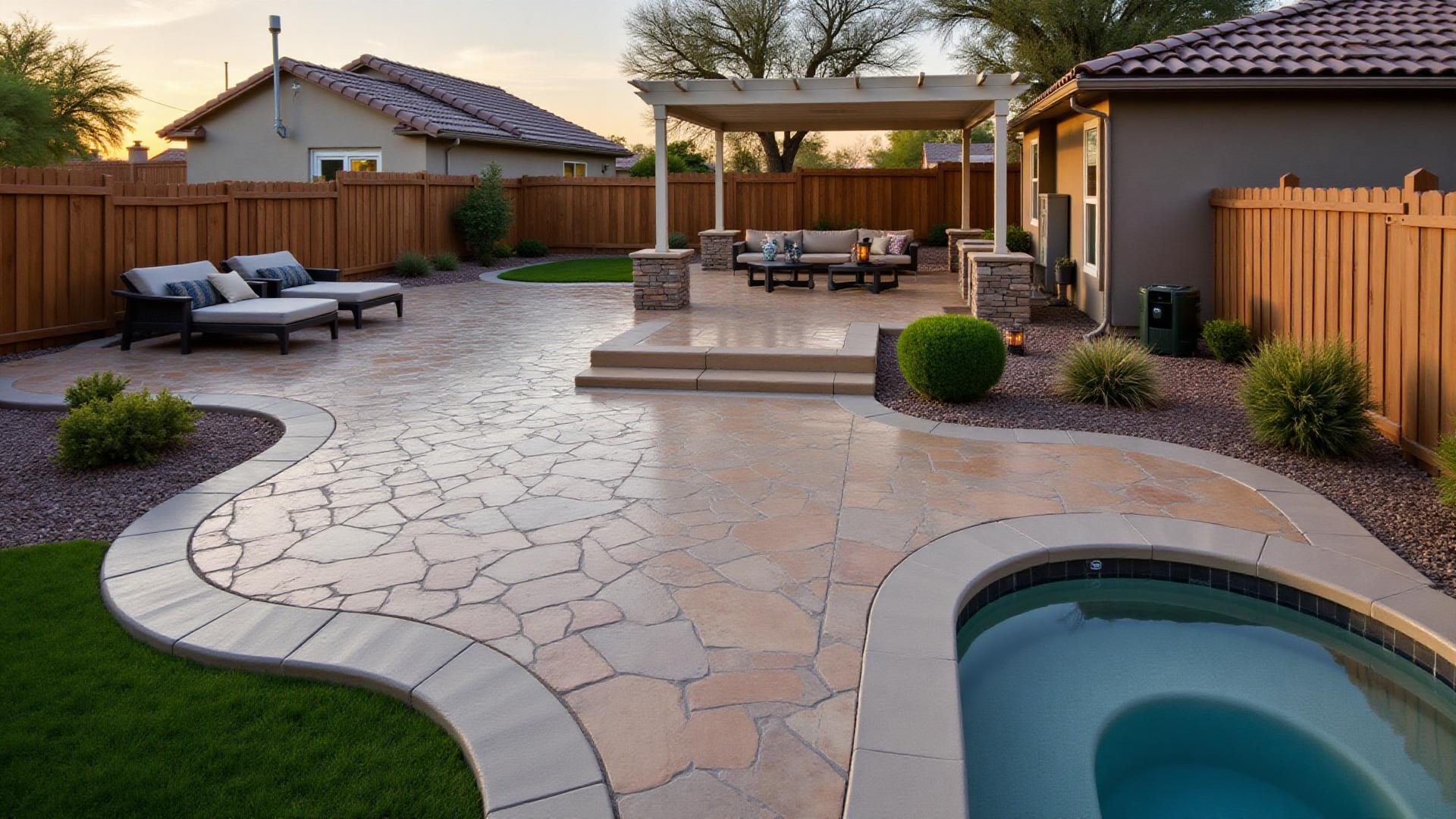 Stamped concrete patio